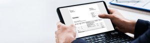 Digital invoice on a tablet
