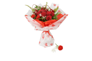 Red rose flower arrangement for valentines day